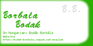borbala bodak business card